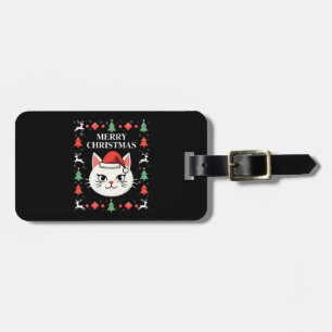 Smudge Cat Ugly Christmas Sweater (2) Luggage Tag