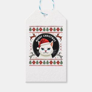 Smudge Cat Ugly Christmas Sweater  (3) Gift Tags