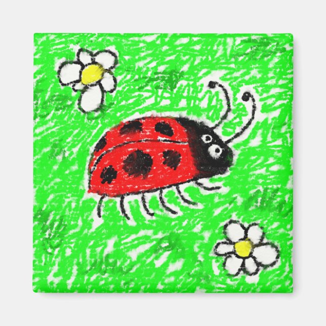 Smudgy Ladybug Magnet (Front)