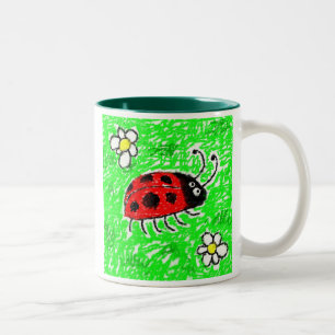 Smudgy Ladybug Two-Tone Coffee Mug