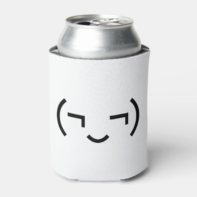 Smug Emoticon (¬‿¬) Japanese Kaomoji Can Cooler (Can Front)