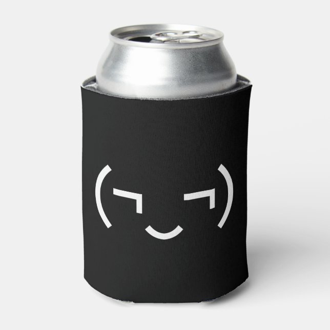 Smug Emoticon (¬‿¬) Japanese Kaomoji Can Cooler (Can Front)