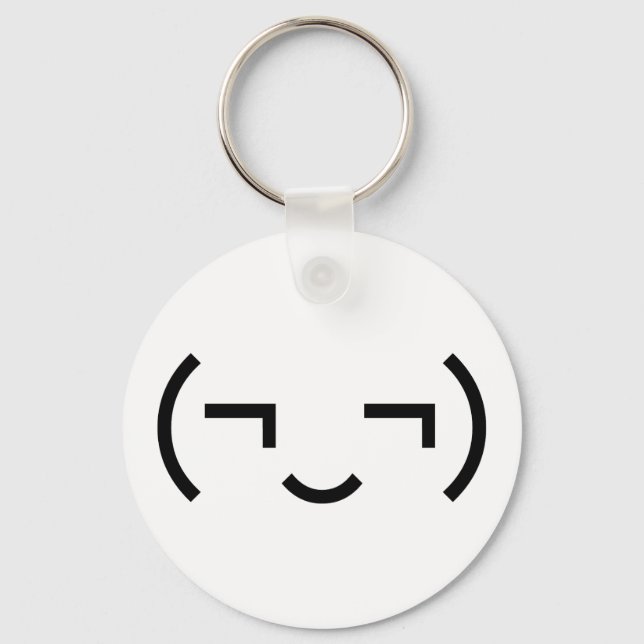 Smug Emoticon (¬‿¬) Japanese Kaomoji Key Ring (Front)