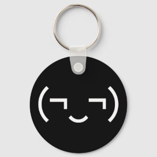 Smug Emoticon (¬‿¬) Japanese Kaomoji Key Ring