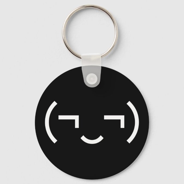 Smug Emoticon (¬‿¬) Japanese Kaomoji Key Ring (Front)