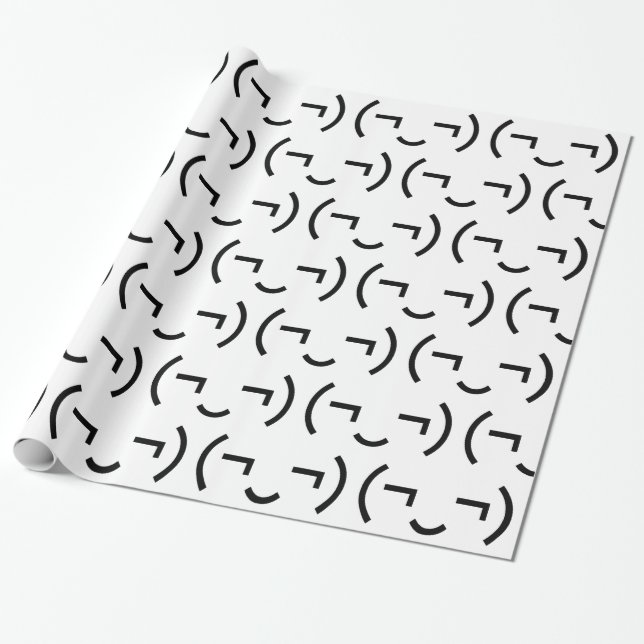 Smug Emoticon (¬‿¬) Japanese Kaomoji Wrapping Paper (Unrolled)