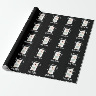 Smug Phone Funny Cellphone Pun Dark BG Wrapping Paper