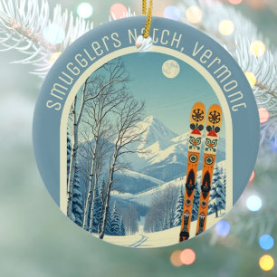 Smugglers Notch Vermont ski souvenir Ceramic Ornament