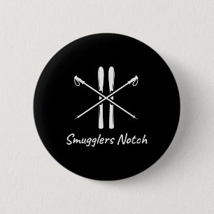 Smugglers Notch Vermont Skiing Skis Winter Down Hi 6 Cm Round Badge