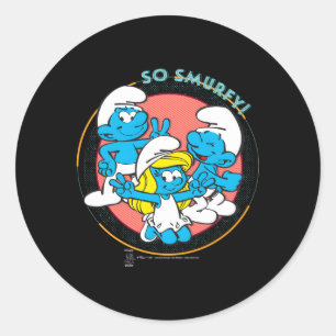 Smurfette Jokey So Smurfey Classic Round Sticker