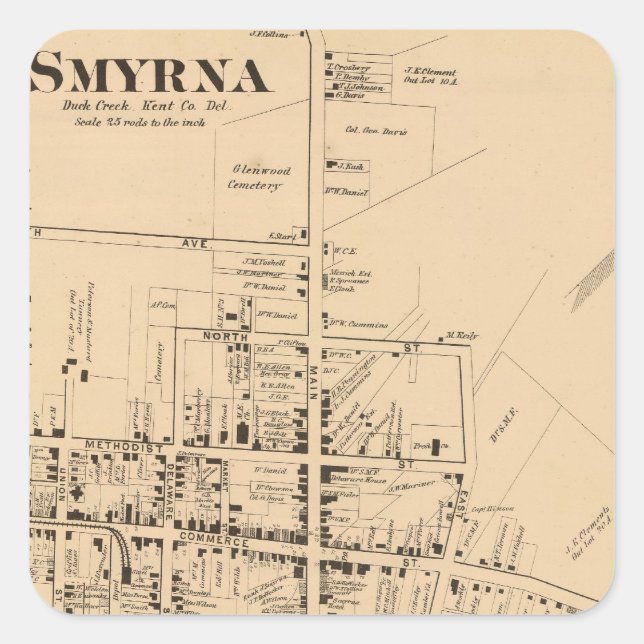 Smyrna Square Sticker (Front)