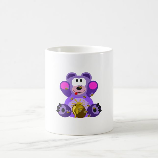 SN Purple Honey Bear, Bees Coffee Mug (Center)