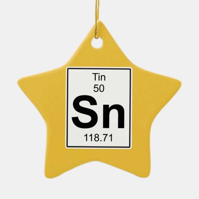 Sn - Tin Ceramic Ornament (Front)