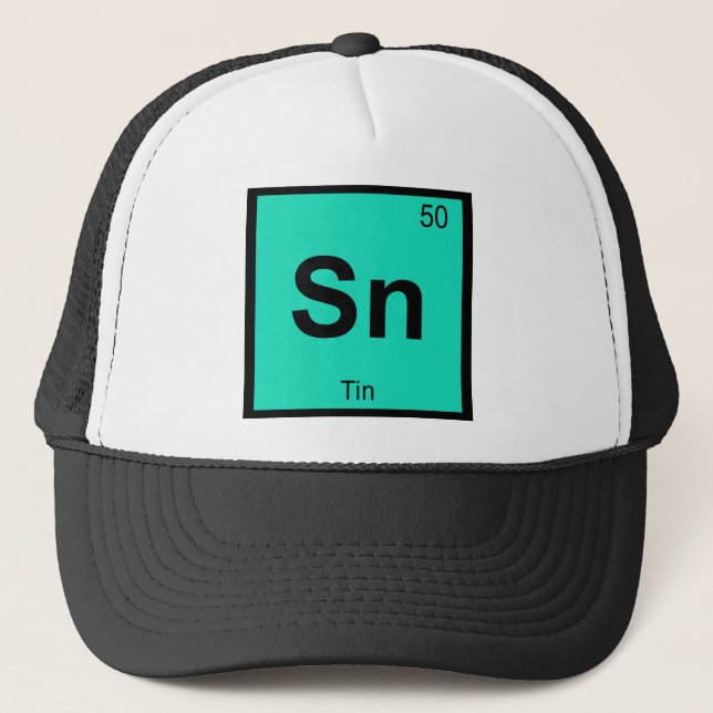 Sn - Tin Chemistry Periodic Table Symbol Element Trucker Hat (Front)