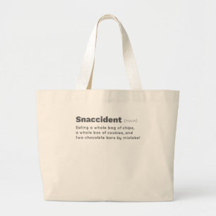 Snaccident Chips Chocolate Cookie Lover Snack Large Tote Bag