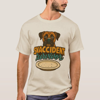 "SNACCIDENT Survivor" Funny Boxer Dog T-Shirt