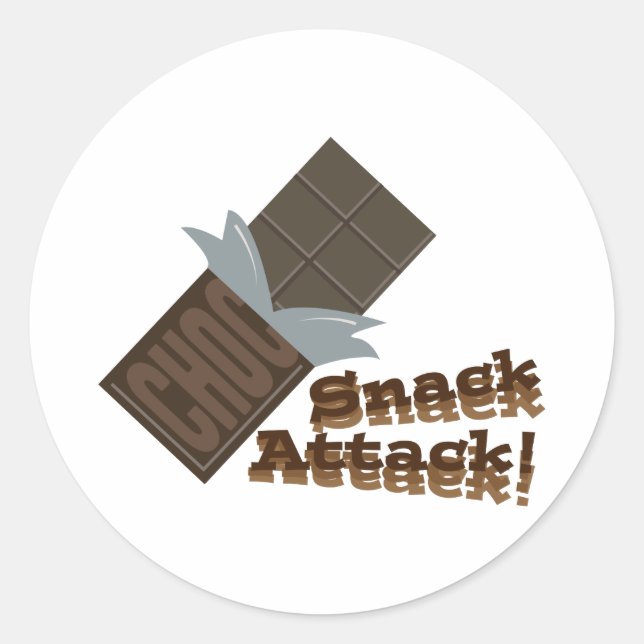 Snack Attack Classic Round Sticker (Front)