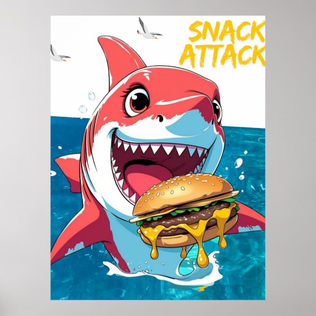 Snack Attack Shark – Summer Poster (Front)