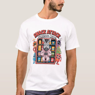 Snack Attack Survival Mode Funny Zebra T-Shirt
