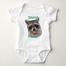 Snack Bandit Funny Racoon Baby Bodysuit – Cute An