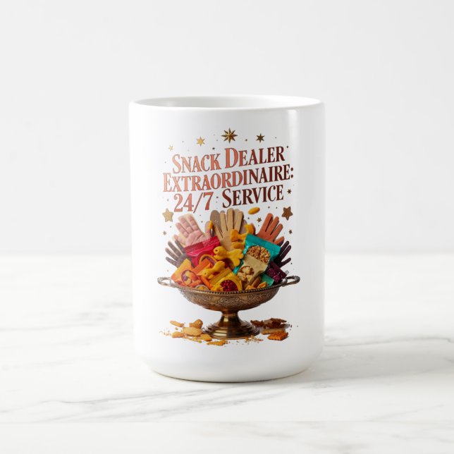 Snack Dealer Extraordinaire Tee | 24/7 Service Fun Coffee Mug (Center)