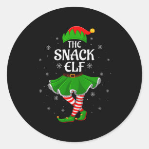Snack Elf Christmas Family Girls Women Elf Squad X Classic Round Sticker