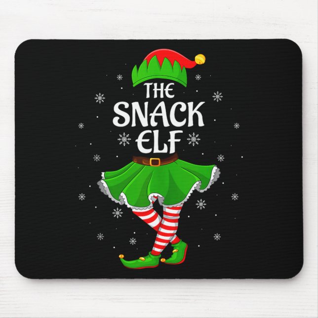 Snack Elf Christmas Family Girls Women Elf Squad X Mouse Pad (Front)