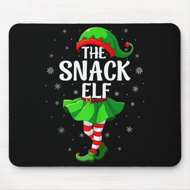 Snack Elf Christmas Girls Women Elf Squad Xmas Fam Mouse Pad (Front)