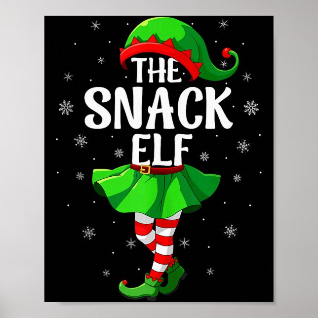 Snack Elf Christmas Girls Women Elf Squad Xmas Fam Poster (Front)