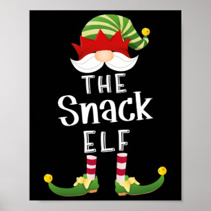 Snack Elf Group Christmas Funny Pajama Party Poster