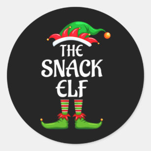 Snack Elf Matching Family Group Christmas Party Classic Round Sticker