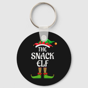Snack Elf Matching Family Group Christmas Party Key Ring