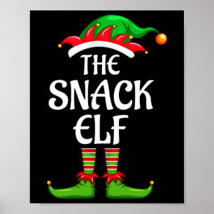 Snack Elf Matching Family Group Christmas Party  Poster