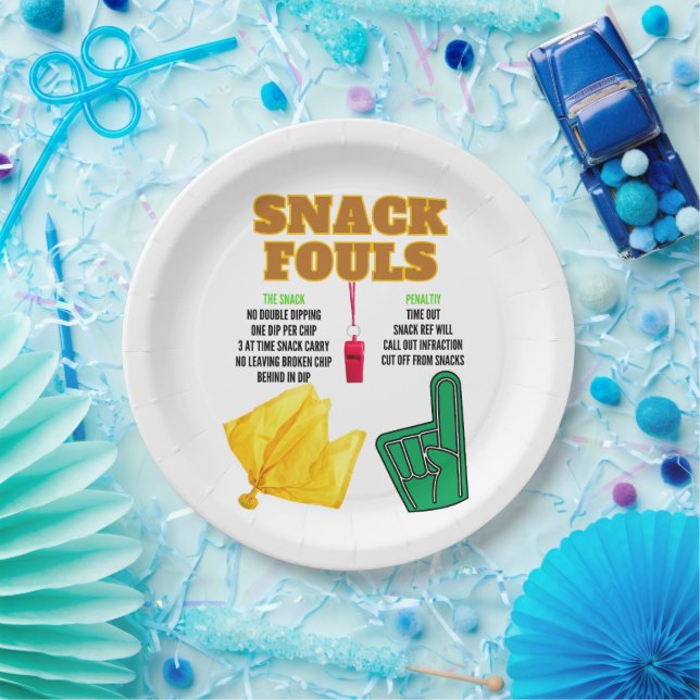 Snack Fouls for Party Goers Paper Plate (Party)