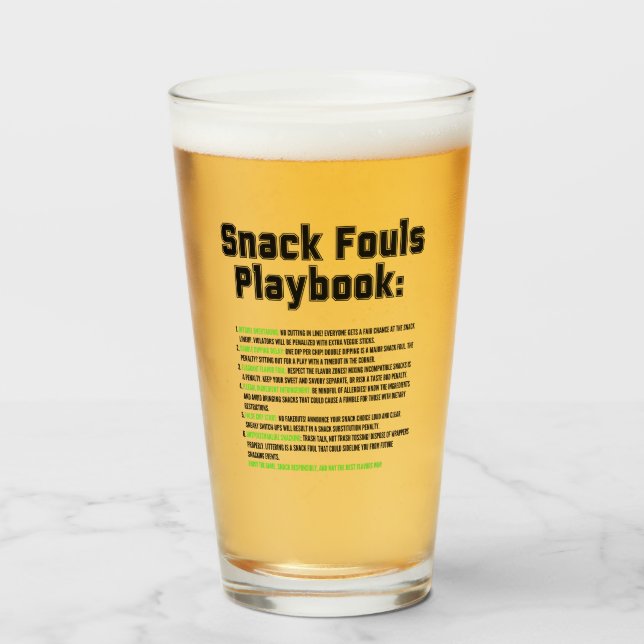 Snack Fouls Playbook Glass (Front Filled)