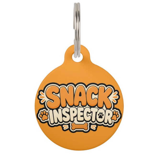Snack Inspector Funny Dog Tag (Front)