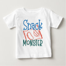 Snack Monster Funny and Cute Baby White