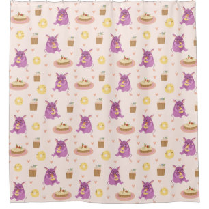 Snack Monsters Shower Curtain