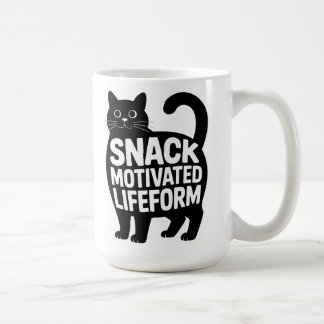 Snack Motivated Lifeform Fat Cat Humor Coffee Mug