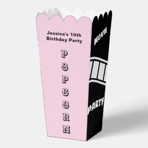 Snack Movie Night Custom Popcorn Birthday Party Favour Box