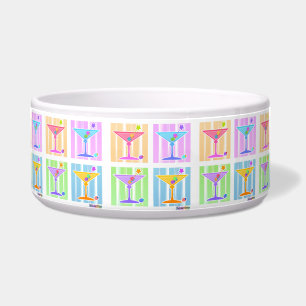 SNACK or PET BOWLS Small & Large - PASTEL MARTINIS