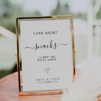 Snack Station Sign Late Night Snacks Minimalist