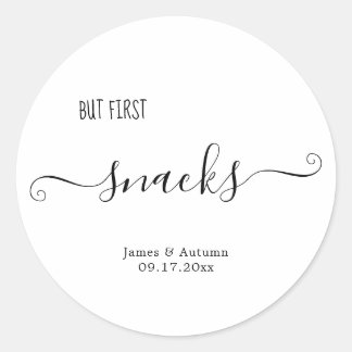 Snack Stickers for Wedding Snack Bags
