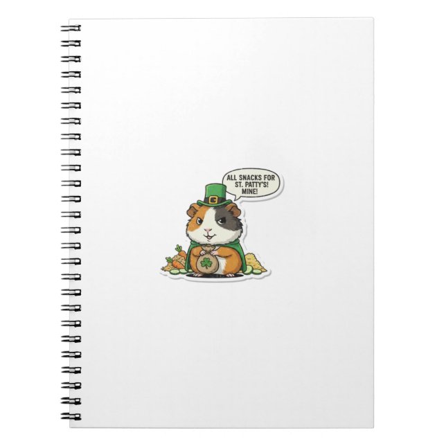 Snack Thief Guinea Pig St.Patrick's Day Notebook (Front)