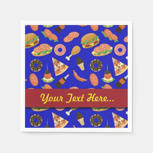 Snack Time Blue Picnic Napkins (Front)