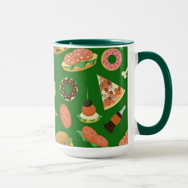 Snack Time Green Coffee Mug (Right)