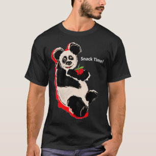 Snack TIme Panda Eating Strawberry School Fun  T-Shirt