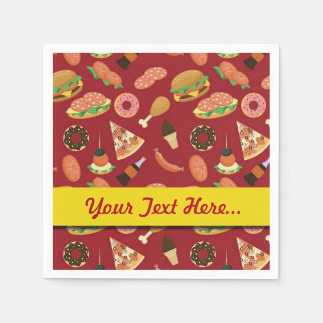 Snack Time Red Picnic Napkins (Front)