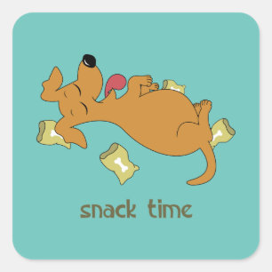 Snack time square sticker