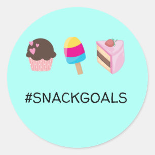 #SNACKGOALS Cupcake Popsicle Cake Slice Classic Round Sticker